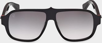 Christian Louboutin Men & apos;s Temple-Spike Acetate Rectangle Sunglasses