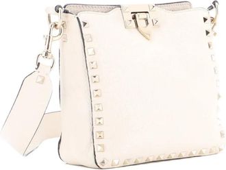 Valentino Garavani Rockstud Flip Lock Messenger Bag Leather Mini crossbody bag - Beige