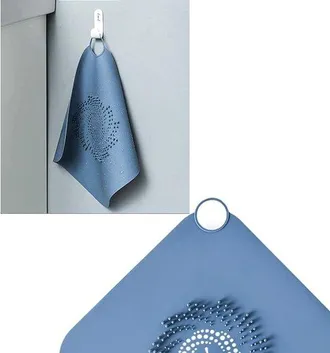 No Brand 2 Filtros De Silicona Para Desag&uuml;e De Ba&ntilde;o: Filtro Antiobstrucci&oacute;n Para Ducha Y Recogedor De Pelo Para Fregadero De Cocina (azul + Blanco)