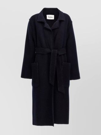 Max Mara waist belt long sleeves textured fabric