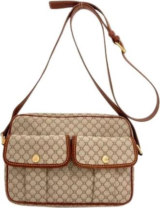 Celine Pre-owned Cross Body Bags, female, Brown, Size: ONE SIZE Pre-owned Canvas Shoulder Bag