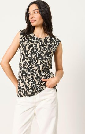 Fat Face FatFace Tia Black Mono Texture Tank Top
