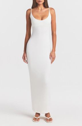 SKIMS Smooth Lounge Skimpy Scoop Neck Maxi Dress in Egret at Nordstrom, Size Xx-Small