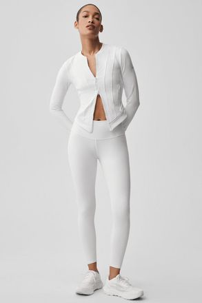 Alo Alosoft Recharge Jacket in White, Size: Medium