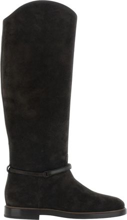 Brunello Cucinelli Laarzen Met Monile Detail Aan De Zijkant - Dames - Hoge Laarzen - Bruin - 37 EU - Leer - Schoenen