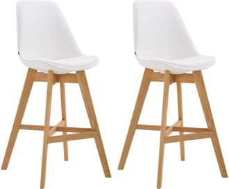 Clp Clp - Set De 2 Taburetes Cannes En Simil Cuero Blanco Natural
