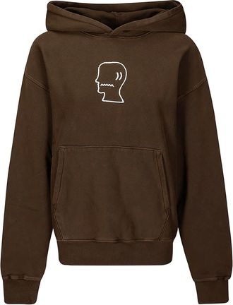 Brain Dead Felpa con ricamo logo - Marrone