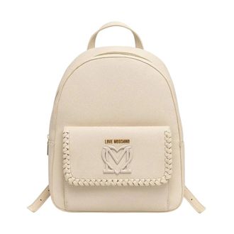 Love Moschino Stylish Synthetic Leather Backpack - female - Love Moschino - Backpacks - Beige - ONE SIZE - Bags