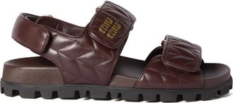 Miu Miu lederen nappa-matelass&eacute; sandalen
