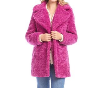 Karen Kane Ophelia Sherpa Coat In Orchid