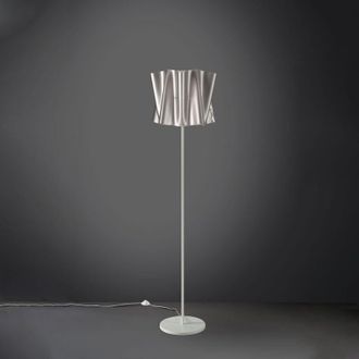 Linea Zero Linea Zero - Piantana base e stelo in metallo folio paralume Argento diametro 40x h164 cm