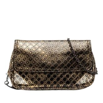 Bottega Veneta Pre-owned Cross Body Bags, female, Yellow, Size: ONE SIZE Pre-owned Leather Crossbody Bag