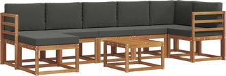 vidaXL Conjunto De Sof&aacute;s De Exterior 8 Uds. Natural Y Antracita Vidaxl