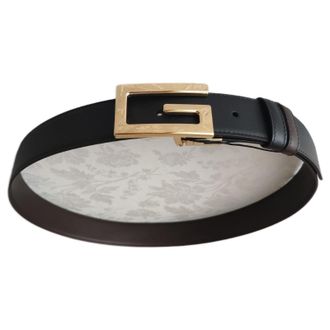 Gucci Black Leather G Belt