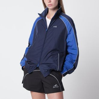 Balenciaga Giacca con zip Techwear in misto cotone blu navy