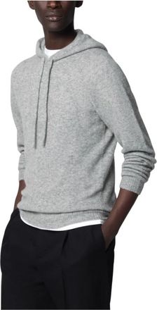 Roberto Collina Maglia Cappuccio ML - Heren - Hoodies - Grijs - L - Hoodies & sweatvesten