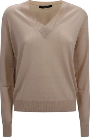 Max Mara V-neck Knitwear, female, Beige, S, V-neck Knitwear