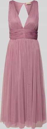 Lace & Beads Cocktailkleid mit Taillenband in Rose, Größe XL