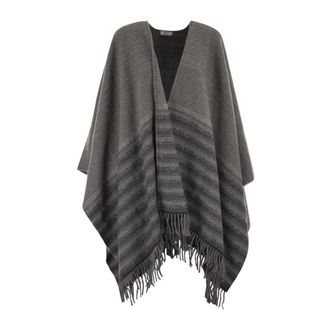PESERICO Peserico, Capes, female, Gray, Size: ONE SIZE V-Neck Poncho