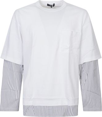 Comme Des Gar&ccedil;ons White Layered Long-Sleeved T-Shirt