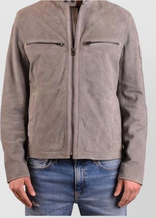 Belstaff stand collar coat chest and side pockets