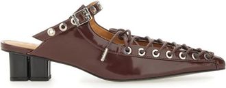 Ganni Sandalen met veters - Dames - Muiltjes - Rood - 38 EU - Katoen - Schoenen