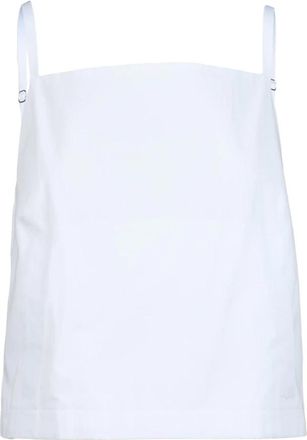 Sportmax Mouwloze Katoenen Top - Dames - Tops zonder mouwen - Wit - M - Katoen - Tops