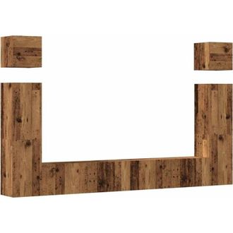 vidaXL Vidaxl - Conjunto De Mueble De Tv 6 Piezas Montado La Pared Madera Vieja