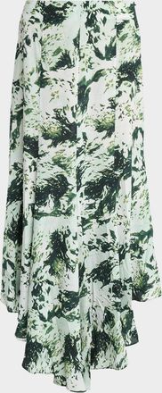 Proenza Schouler Joelle Printed Silk-Blend Skirt