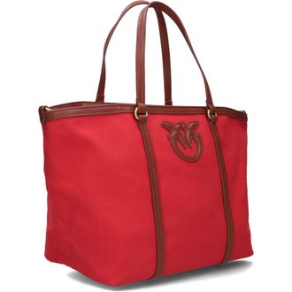 Pinko Rode Textiel Shopper voor Lente en Zomer - Dames - Shoppers - Rood - ONE Size - Tassen
