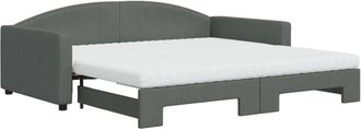 vidaXL Vidaxl - Sofá cama nido con colchón tela gris oscuro 100x200 cm