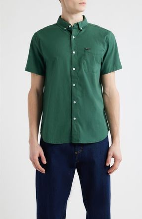 Brixton Sanford Short Sleeve Oxford Button-Down Shirt in Primal Green at Nordstrom, Size Xx-Large