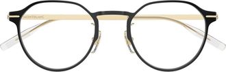 Montblanc Black Snowcap Metal Phantos Sunglasses