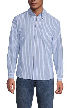 Lands End Traditional Fit Comfort-First Sail Rigger Oxford Shirt in Soft French Blue Stripe at Nordstrom, Size Xx-Large