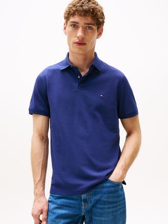 Tommy Hilfiger Poloshirt TOMMY HILFIGER 1985 REGULAR POLO, Herren, Gr. L, blau (preppy navy), Piqu&eacute;, Obermaterial: 96% Baumwolle, 4% Elasthan, hoch geschlossener Aus