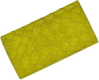 Bottega Veneta Yellow Leather Long Wallet (Bi-Fold) (Pre-Owned)