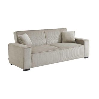 Sweeek Sof&aacute; cama de pana de 3 plazas, beige