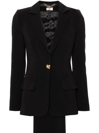 Elisabetta Franchi single-breasted crepe suit - Black