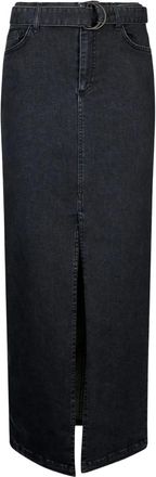 Liu Jo Denim maxi-rok met ceintuur - Grijs