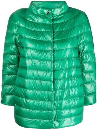 Herno quilted padded jacket - women - Cotton/Feather Down/Polyamide/Polyamide/Polyester/Goose Down - 50 - Green