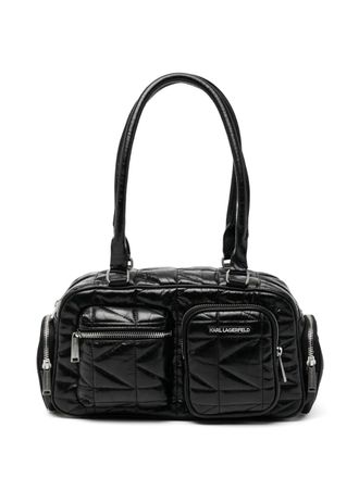 Karl Lagerfeld Kkuilt Pockets MD Bowling bag - Zwart