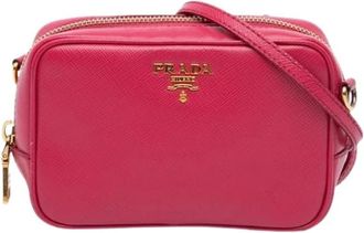 Prada Pre-owned Cross Body Bags, female, Pink, Size: ONE SIZE Pre-owned Vintage Leather Crossbody Bag
