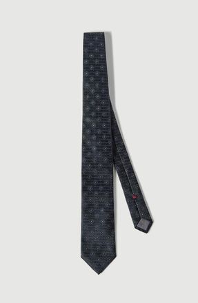 Brunello Cucinelli Silk tie with geometric pattern in Navy Blue at Nordstrom