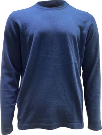 Stone Island Button-Embellished Crewneck Sweatshirt in Navy Blue Wool