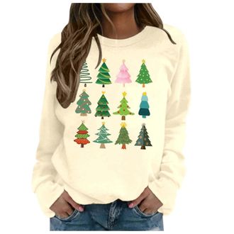 Generic Ladies Funny Christmas Jumpers Christmas Sweatshirt for Women Uk Womens Sweatshirts Graphic Winter Jumpers for Women Plus Size Ugly Sweaters Print Wom