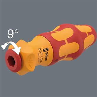 Wera 05057490001 837 I Ra Mango Porta-puntas Manual Kraftform Con Funci&oacute;n De Carraca, 9 X 115 Mm - Wera