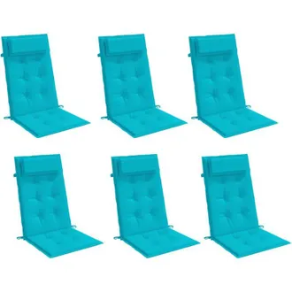 vidaXL Cojines Para Silla Con Respaldo Alto 6 Uds Tela Oxford Turquesa Vidaxl