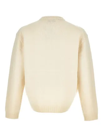 Maison Kitsun&eacute; Fox Head Intarsia Sweater - Cream