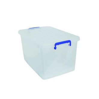 MSV Caja De Almacenamiento Con Ruedas Pp Blanco Transparente 81l Msv
