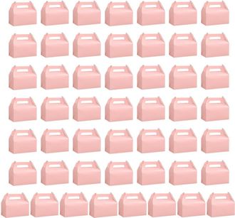OEM Cajas De Regalo Desplegables Con Asa Pr&aacute;ctica, 50 Unidades - Rosa
